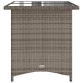 Miniatyrbillede 5 af 10: vidaXL havebord med glastop 110x68x70 cm polyrattan grå