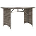 Miniatyrbillede 2 af 10: vidaXL havebord med glastop 110x68x70 cm polyrattan grå