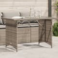 Miniatyrbillede 1 af 10: vidaXL havebord med glastop 110x68x70 cm polyrattan grå