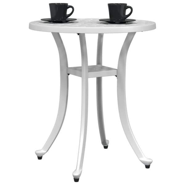vidaXL havebord Ø48x53 cm støbt aluminium hvid