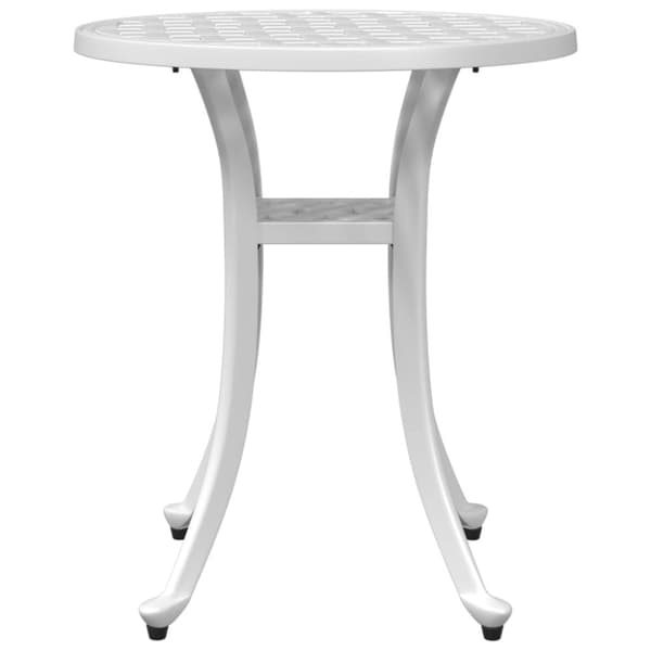 vidaXL havebord Ø48x53 cm støbt aluminium hvid