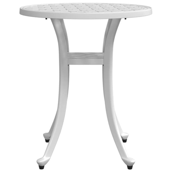 vidaXL havebord Ø48x53 cm støbt aluminium hvid