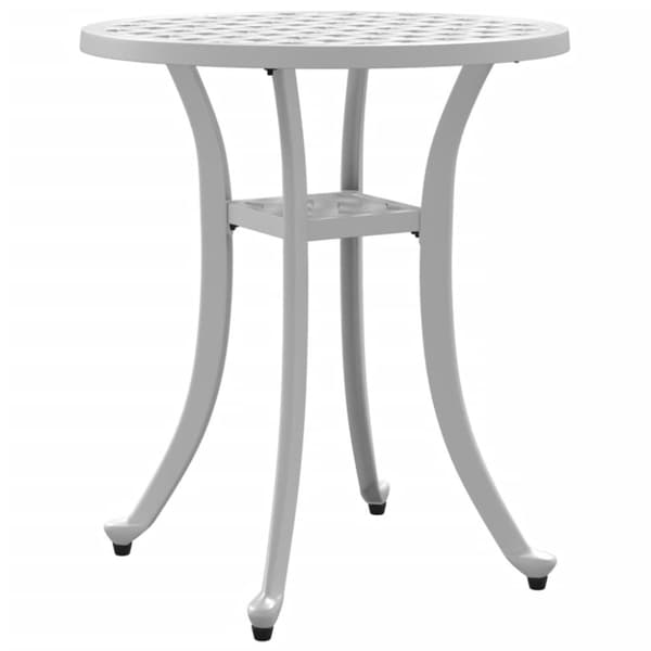 vidaXL havebord Ø48x53 cm støbt aluminium hvid