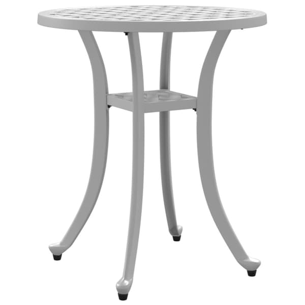 vidaXL havebord Ø48x53 cm støbt aluminium hvid