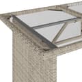 Miniatyrbild 8 av 10: vidaXL Trädgårdsbord med glasskiva ljusgrå 110x68x70 cm konstrotting