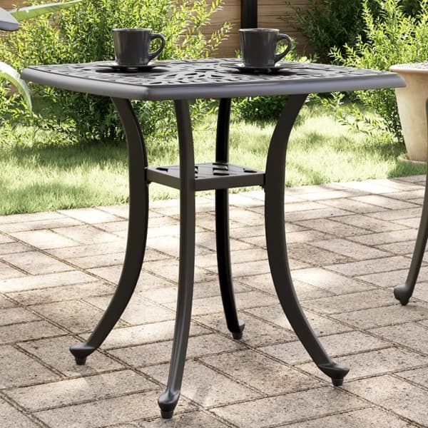 vidaXL havebord 53x53x53 cm støbt aluminium sort