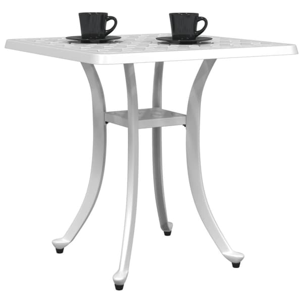 vidaXL Trädgårdsbord vit 53x53x53 cm gjuten aluminium