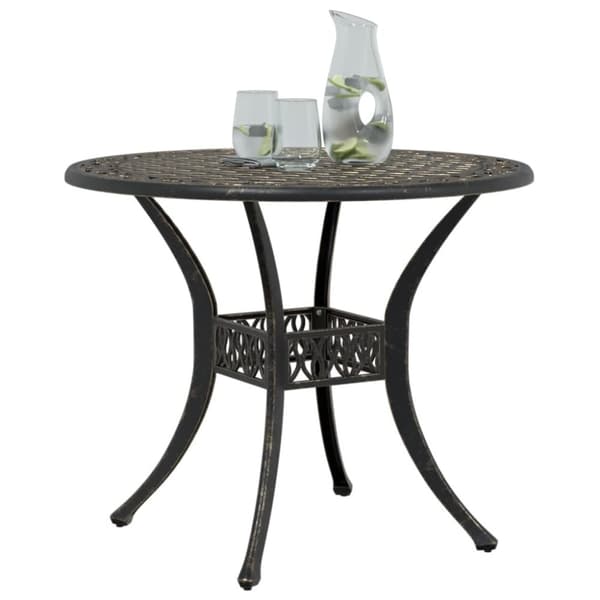 vidaXL havebord Ø90x75 cm støbt aluminium bronzefarvet