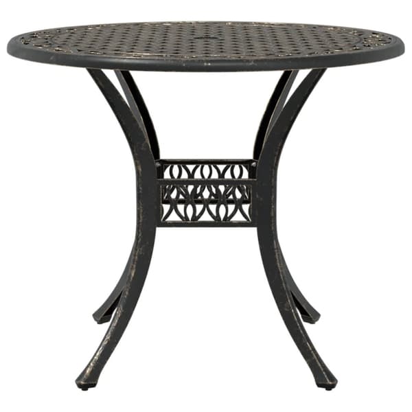 vidaXL havebord Ø90x75 cm støbt aluminium bronzefarvet