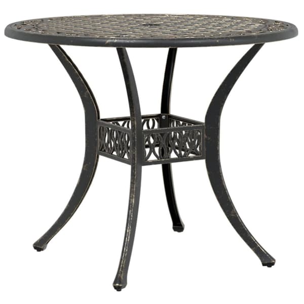 vidaXL havebord Ø90x75 cm støbt aluminium bronzefarvet