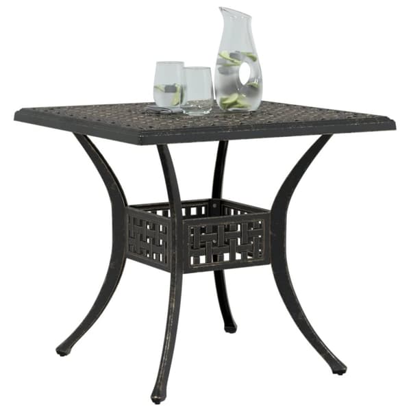 vidaXL havebord 80x80x75 cm støbt aluminium bronzefarvet