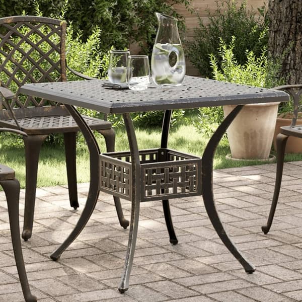 vidaXL havebord 80x80x75 cm støbt aluminium bronzefarvet
