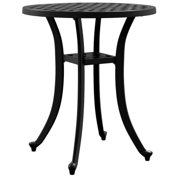 vidaXL Trädgårdsbord svart Ø48x53 cm gjuten aluminium