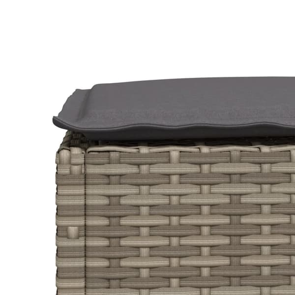 vidaXL Trädgårdspall med dyna grå 63,5x56x32 cm konstrotting