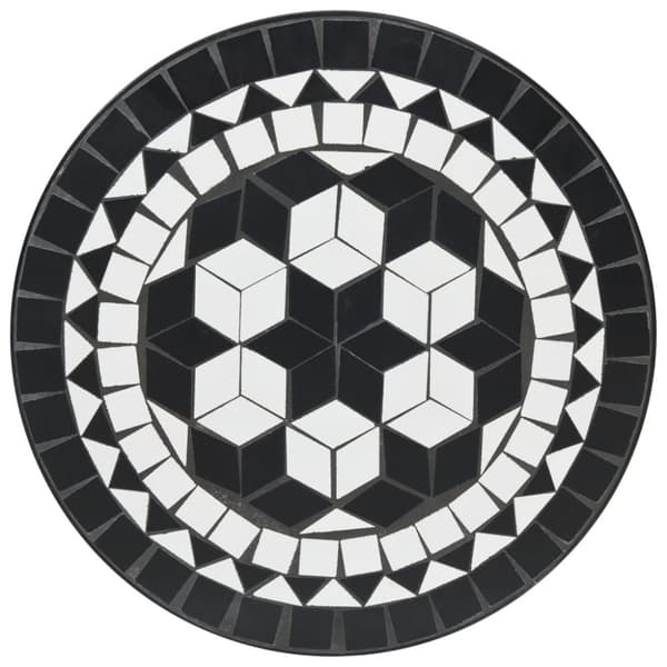 vidaXL Mosaiikkibistropöytä musta ja valkoinen Ø50x70 cm keramiikka