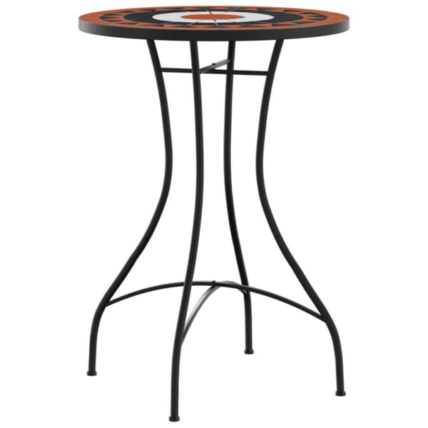 vidaXL Bistrobord med mosaikk terrakotta og hvit Ø50x70 cm keramikk