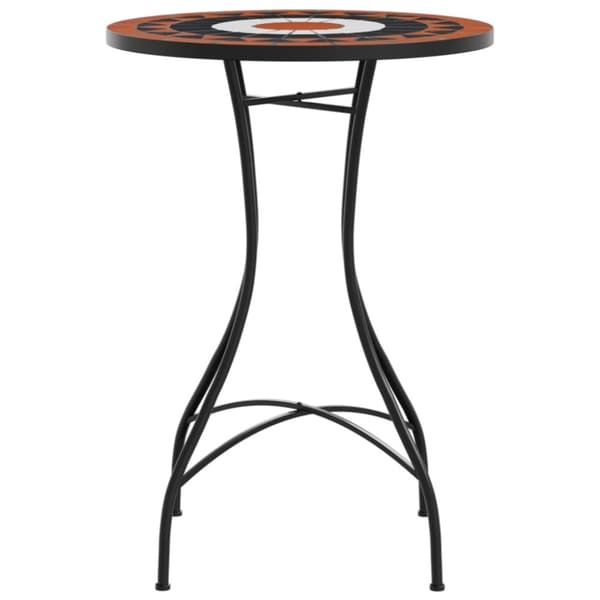 vidaXL Bistrobord med mosaikk terrakotta og hvit Ø50x70 cm keramikk