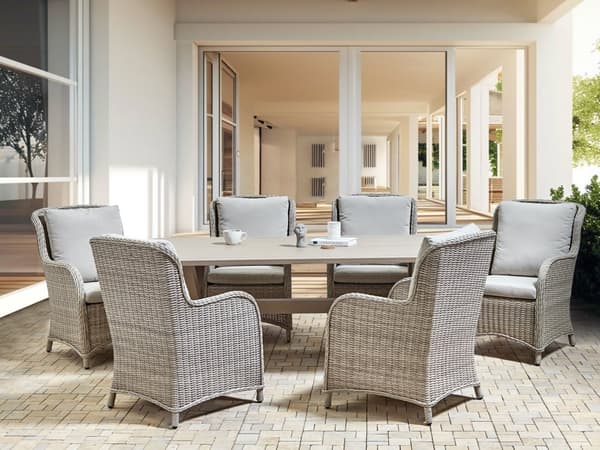 Udendørs Spisebord Beige Aluminium Lamelplade 200 x 105 cm Rektangulær Udendørs Moderne Industri