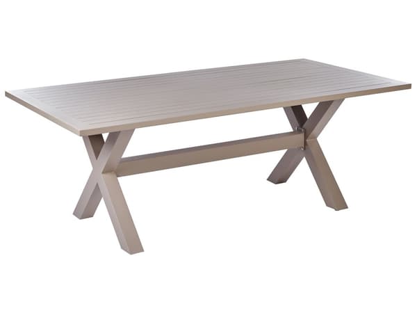 Udendørs Spisebord Beige Aluminium Lamelplade 200 x 105 cm Rektangulær Udendørs Moderne Industri