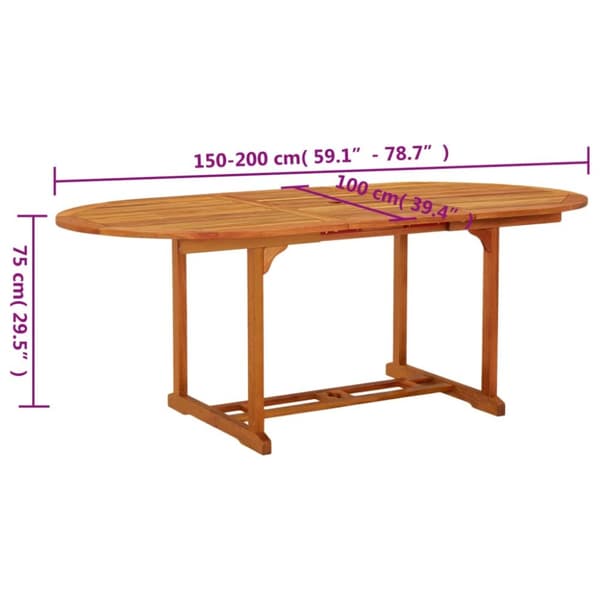 vidaXL havebord 200x100x75 cm massivt eukalyptustræ - Haveborde