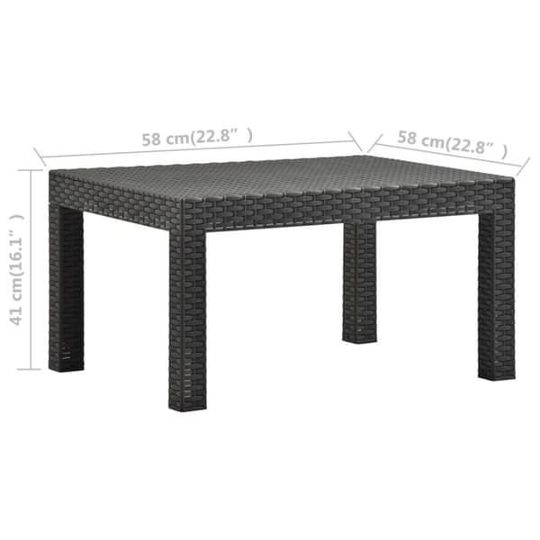 vidaXL havebord 58x58x41 cm PP antracitgrå -  Haveborde
