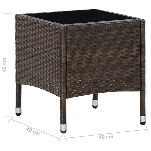 vidaXL havebord 40x40x45 cm polyrattan brun - Haveborde