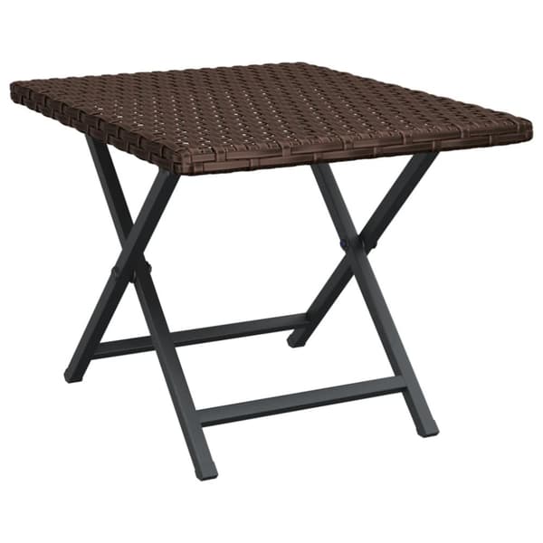 vidaXL Taitettava pöytä ruskea 45x35x32 cm polyrottinki -  Ulkopöydät