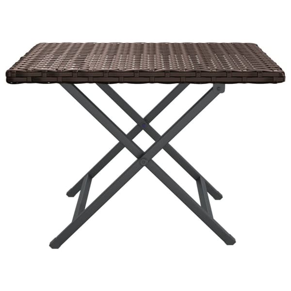 vidaXL Taitettava pöytä ruskea 45x35x32 cm polyrottinki -  Ulkopöydät