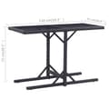 Miniatyrbillede 7 af 7: vidaXL havebord 110 x 53 x 72 cm sort glas og poliratanas -  Haveborde