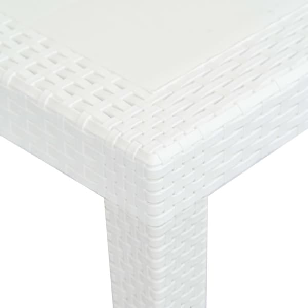 vidaXL havebord hvid 150 x 90 x 72 cm plastik rattanlook -  Haveborde