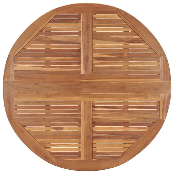 vidaXL foldbart havebord Ø110x75 cm massivt teaktræ - Haveborde
