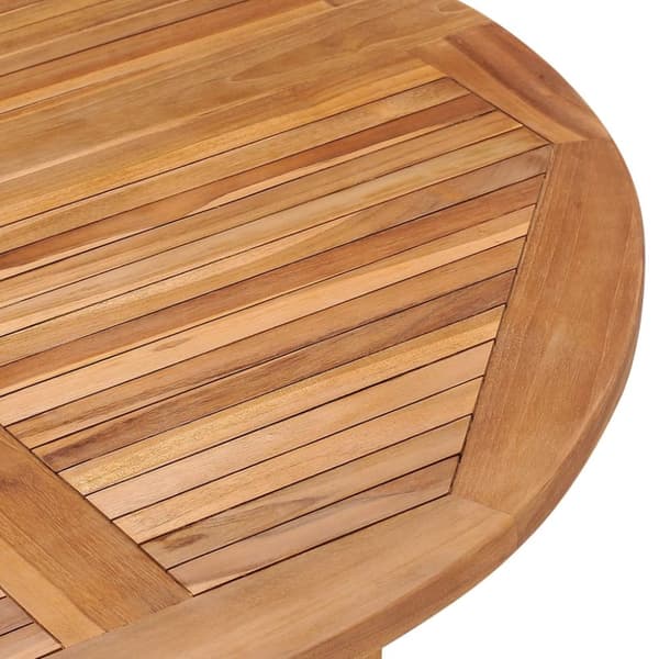 vidaXL foldbart havebord Ø110x75 cm massivt teaktræ - Haveborde