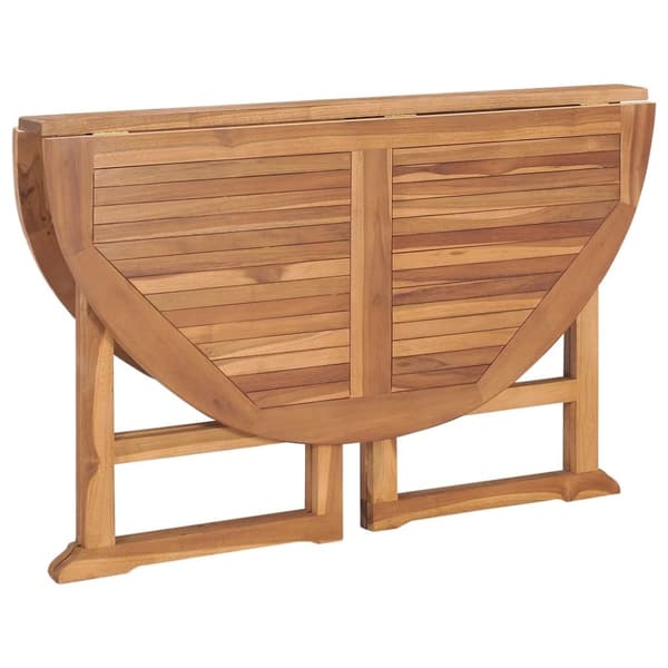 vidaXL foldbart havebord Ø110x75 cm massivt teaktræ - Haveborde