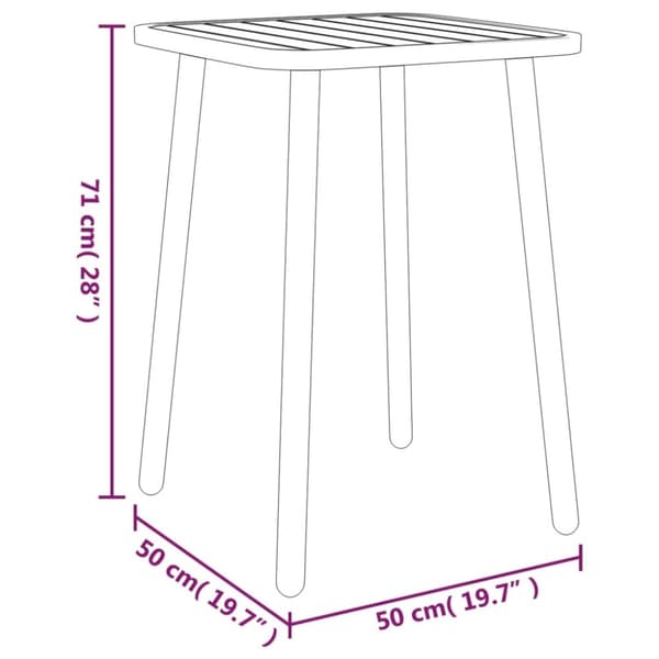 vidaXL Puutarhapöytä antrasiitti 50x50x71 cm teräs - Ulkopöydät