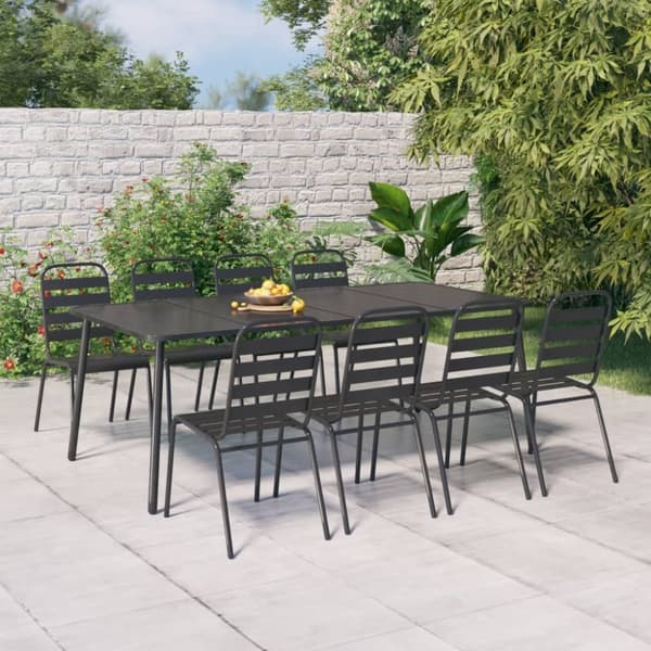 vidaXL havebord 200x100x71 cm stål antracitgrå - Haveborde