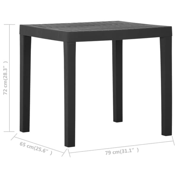 vidaXL Trädgårdsbord grå 79x65x72 cm plast - Utebord