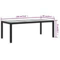 Miniatyrbillede 6 af 6: vidaXL havebord 190x90x75 cm hærdet glas og polyrattan sort -  Haveborde