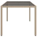 Pikkukuva 5 / 7: vidaXL Puutarhapöytä 150x90x75cm karkaistu lasi ja polyrottinki beige -  Ulkopöydät