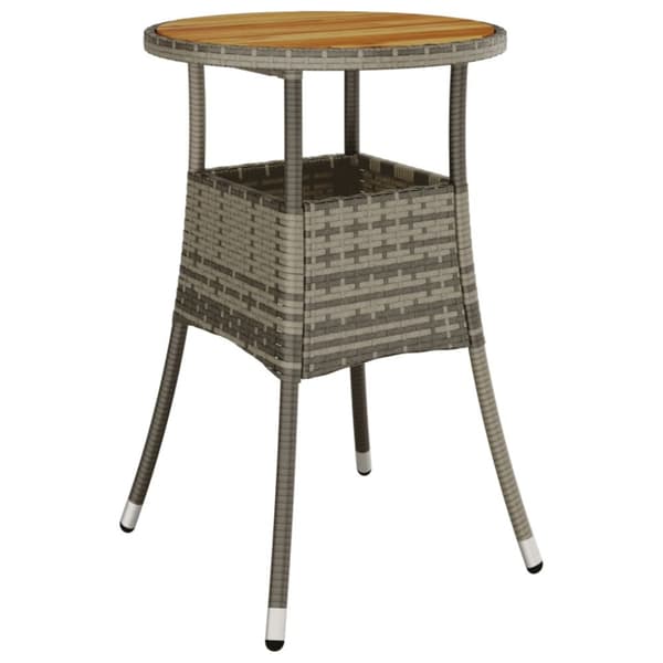 vidaXL havebord Ø60x75 cm akacietræ og polyrattan grå -  Haveborde