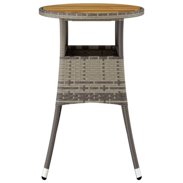vidaXL havebord Ø60x75 cm akacietræ og polyrattan grå -  Haveborde