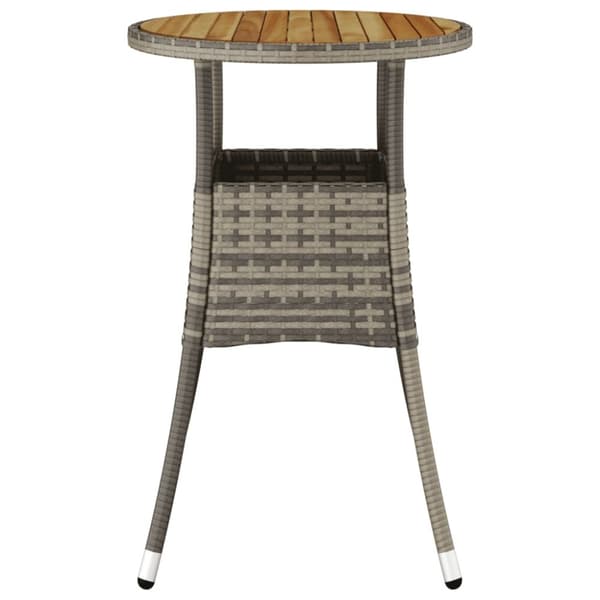 vidaXL havebord Ø60x75 cm akacietræ og polyrattan grå -  Haveborde