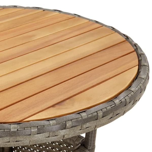 vidaXL havebord Ø60x75 cm akacietræ og polyrattan grå -  Haveborde