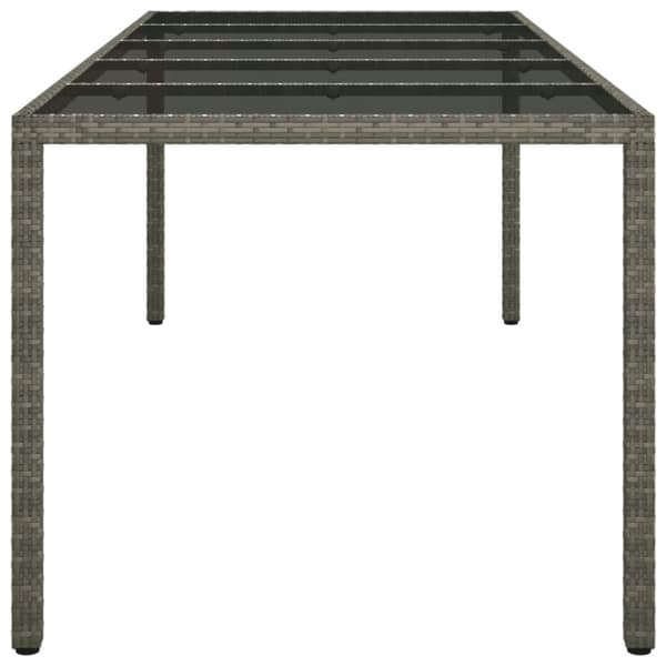 vidaXL Utebord grå 250x100x75 cm härdat glas och konstrotting - Utebord