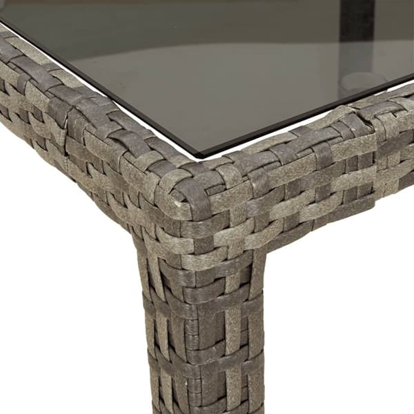 vidaXL Utebord grå 250x100x75 cm härdat glas och konstrotting - Utebord