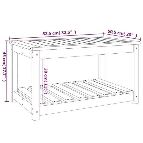 vidaXL Trädgårdsbord 82,5x50,5x45 cm massivt douglasträ - Utebord