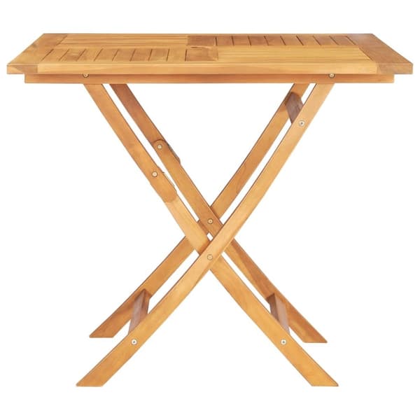 vidaXL Hopfällbart trädgårdsbord 85x85x76 cm massiv teak - Utebord