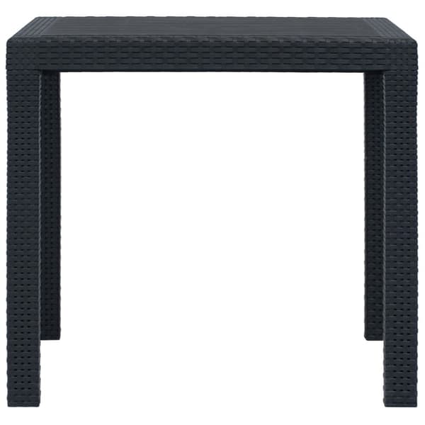 vidaXL havebord 79 x 79 x 72 cm plastik rattanlook antracitgrå - Haveborde