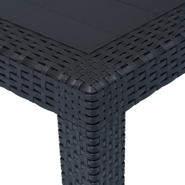 vidaXL havebord 79 x 79 x 72 cm plastik rattanlook antracitgrå - Haveborde