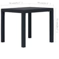 Miniatyrbillede 6 af 6: vidaXL havebord 79 x 79 x 72 cm plastik rattanlook antracitgrå -  Haveborde
