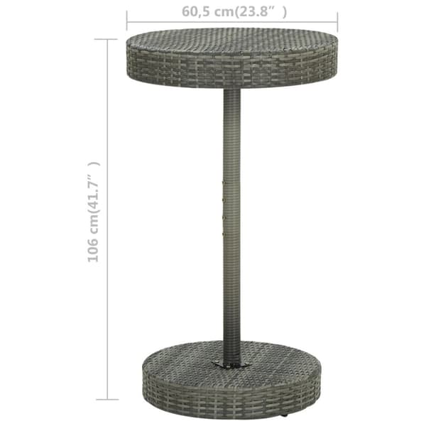 vidaXL havebord 60,5x106 cm polyrattan grå -  Haveborde